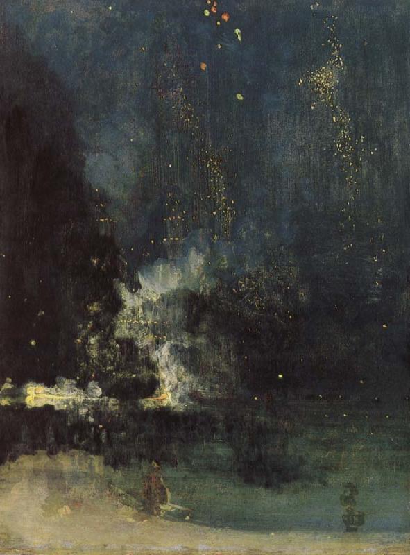 James Abbott Mcneill Whistler Nocturne in Black and Gold oil painting image